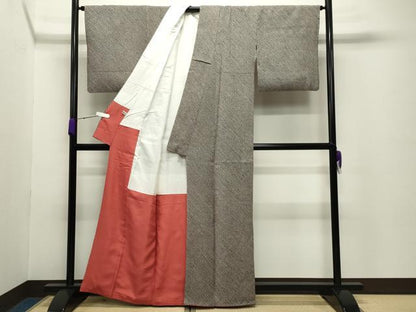 平和屋着物●大変加工の良い総絞り小紋　黒地　正絹　逸品　CABC8382gh