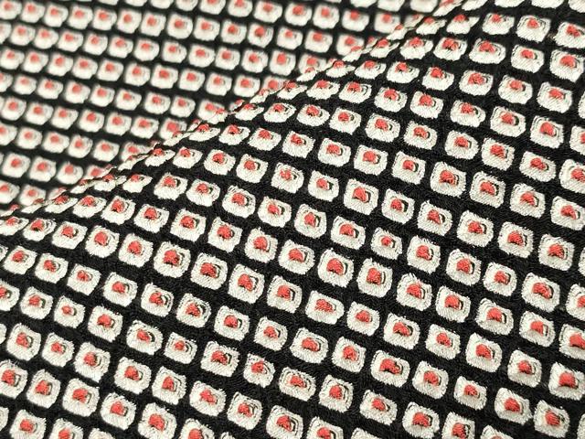 平和屋着物●大変加工の良い総絞り小紋　黒地　正絹　逸品　CABC8382gh
