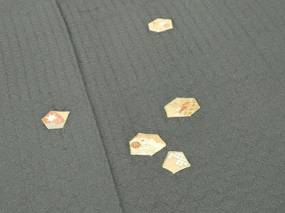 平和屋着物●訪問着　駒刺繍　吉祥花文　金彩　正絹　逸品　CABC8384gh