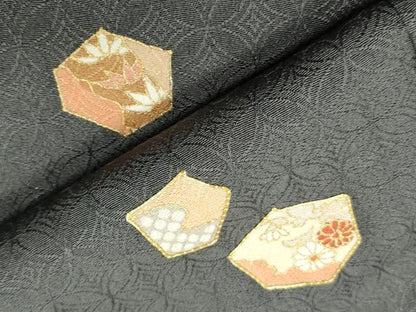 平和屋着物●訪問着　駒刺繍　吉祥花文　金彩　正絹　逸品　CABC8384gh