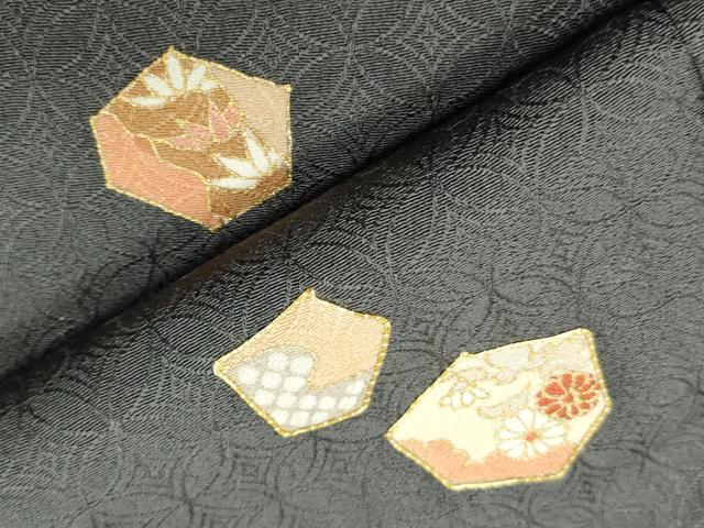 平和屋着物●訪問着　駒刺繍　吉祥花文　金彩　正絹　逸品　CABC8384gh