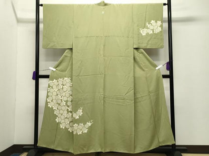 平和屋着物●訪問着　草花文　金彩　さが美扱い　正絹　逸品　CABC8385gh