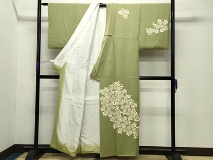平和屋着物●訪問着　草花文　金彩　さが美扱い　正絹　逸品　CABC8385gh