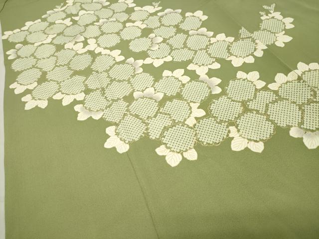 平和屋着物●訪問着　草花文　金彩　さが美扱い　正絹　逸品　CABC8385gh