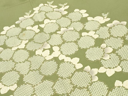 平和屋着物●訪問着　草花文　金彩　さが美扱い　正絹　逸品　CABC8385gh