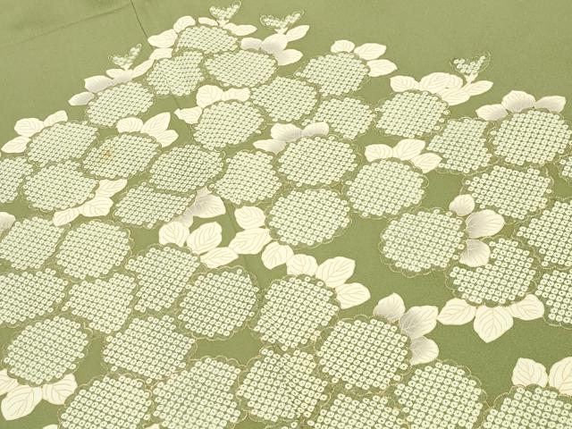 平和屋着物●訪問着　草花文　金彩　さが美扱い　正絹　逸品　CABC8385gh