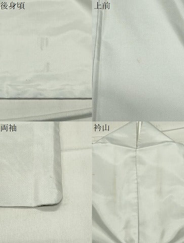 平和屋着物●本場縞大島紬　古代染色純植物染　白花色　まるやま扱い　宮之原織物謹製　証紙付き　正絹　逸品　CABC8387gh
