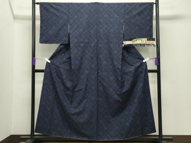 平和屋着物●結城紬　有栖川文様　証紙付き　正絹　逸品　未使用　CABC8388gh