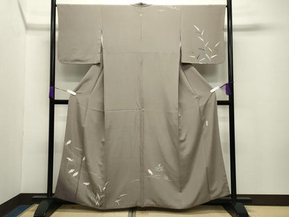 平和屋着物●名門・上野家　上野街子　清染居　訪問着　鷺草木文　暈し染め　正絹　逸品　CABC8389gh