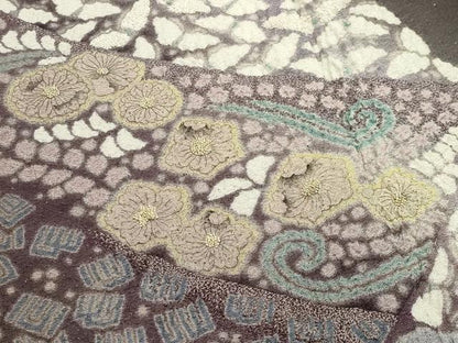 平和屋着物●十日町　名門　滝泰謹製　中国三大刺繍　相良刺繍　訪問着　辻が花　絞り　暈し染め　金通し地　正絹　逸品　CABC8390gh