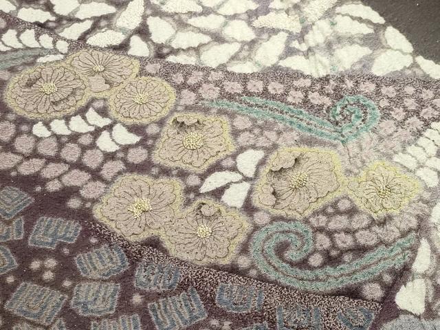 平和屋着物●十日町　名門　滝泰謹製　中国三大刺繍　相良刺繍　訪問着　辻が花　絞り　暈し染め　金通し地　正絹　逸品　CABC8390gh