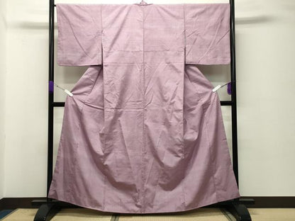 平和屋着物●紅花紬　米沢　霞文　正絹　逸品　CABC8393gh