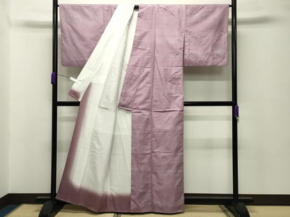 平和屋着物●紅花紬　米沢　霞文　正絹　逸品　CABC8393gh