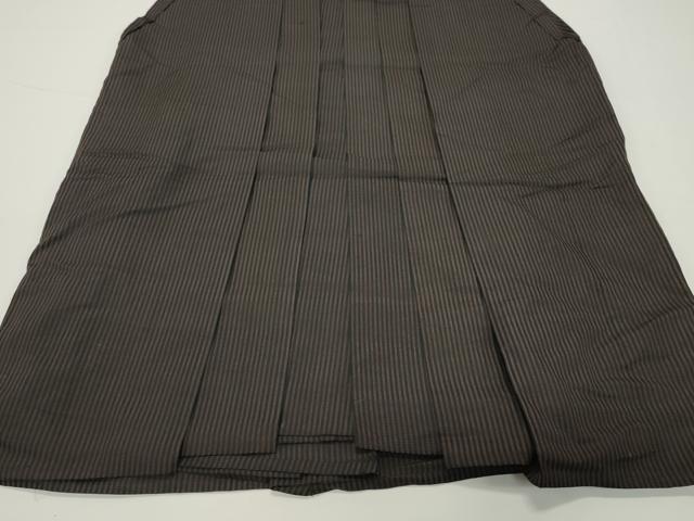 平和屋着物●男性　馬乗り袴　縞　正絹　逸品　未使用　CABC8396gh