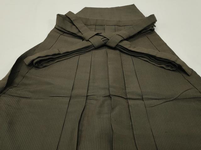 平和屋着物●男性　馬乗り袴　縞　正絹　逸品　CABC8397gh