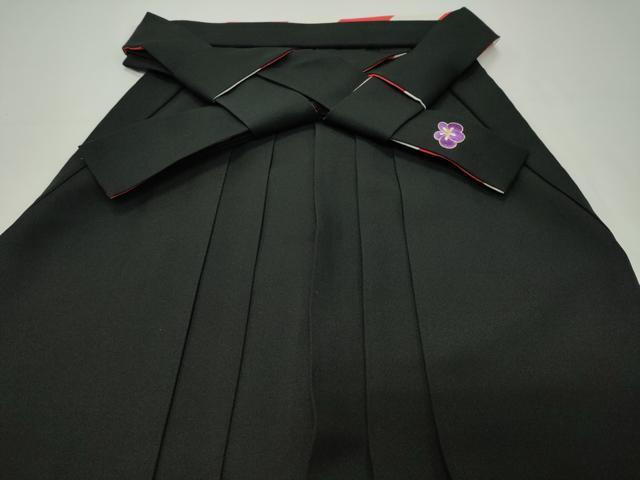 平和屋着物●女性　行灯袴　総刺繍　椿　黒地　金糸　洗える着物　CABC8400gh