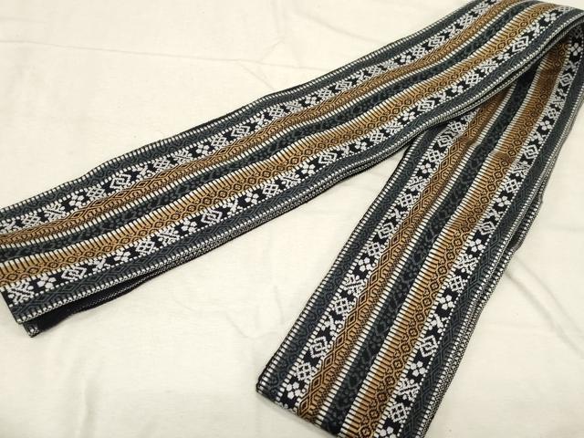 平和屋着物●男性　本場筑前博多織　角帯　吉祥間道　正絹　逸品　CABC8401dy