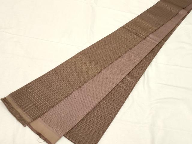 平和屋着物●男性 本場筑前博多織 角帯 幾何学文 後藤織物謹製 証紙付き 正絹 逸品 CABC8403dy