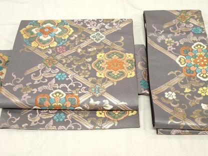 平和屋着物●つけ帯 唐織 唐草文 金糸 正絹 逸品 CABC8405dy