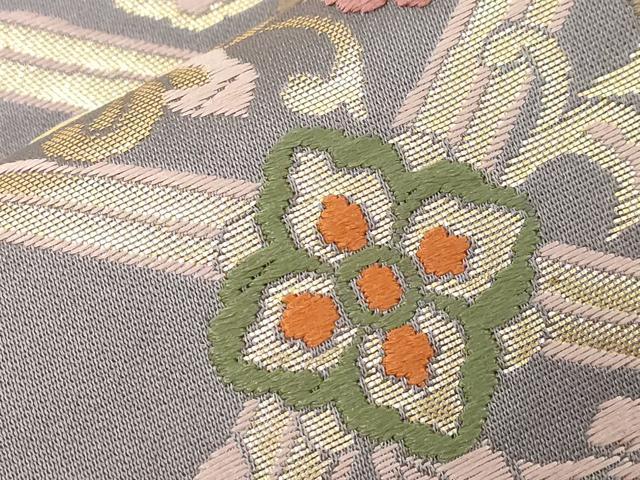平和屋着物●つけ帯 唐織 唐草文 金糸 正絹 逸品 CABC8405dy