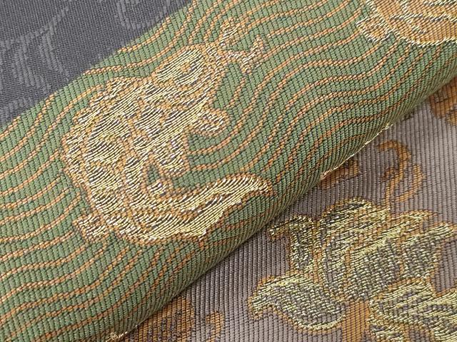 平和屋着物●つけ帯 名物裂 金糸 正絹 逸品 CABC8407dy
