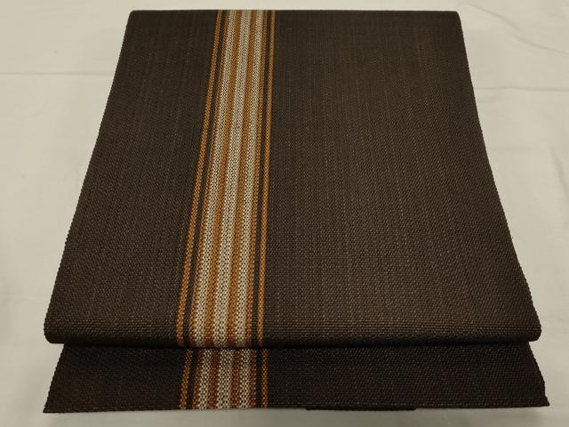 平和屋着物＊極上 夏物 八寸名古屋帯 絹科布 縞 正絹 逸品 CABC8411dy