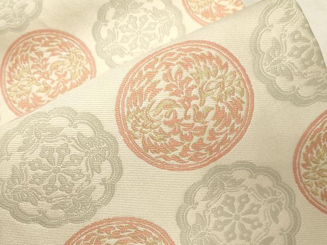 平和屋着物●西陣最高峰・北尾織物匠　九寸名古屋帯　しづはた　鳥丸文　金糸　証紙付き　三越扱い　正絹　逸品　CABC8413dy