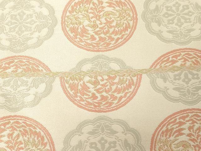 平和屋着物●西陣最高峰・北尾織物匠　九寸名古屋帯　しづはた　鳥丸文　金糸　証紙付き　三越扱い　正絹　逸品　CABC8413dy