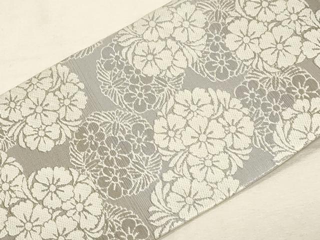 平和屋着物●九寸名古屋帯 草花丸文 正絹 逸品 CABC8415dy