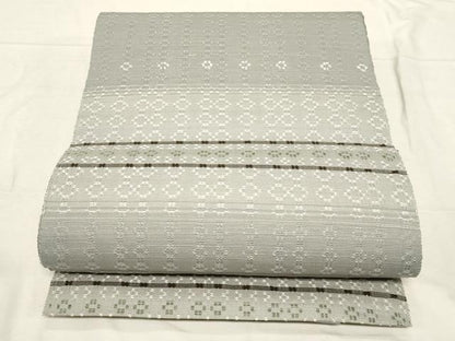 平和屋着物●八寸名古屋帯 花織 横段吉祥文 正絹 逸品 CABC8416dy