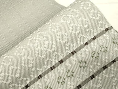 平和屋着物●八寸名古屋帯 花織 横段吉祥文 正絹 逸品 CABC8416dy