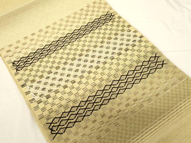 平和屋着物●八寸名古屋帯 横段文 正絹 逸品 CABC8417dy