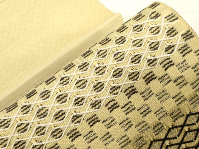 平和屋着物●八寸名古屋帯 横段文 正絹 逸品 CABC8417dy