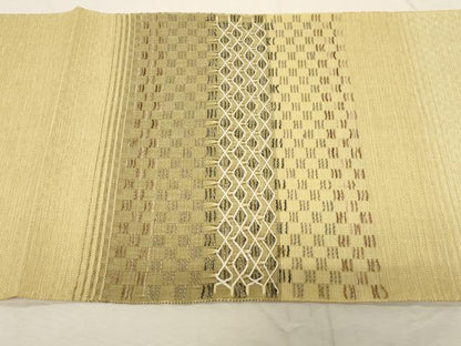平和屋着物●八寸名古屋帯 横段文 正絹 逸品 CABC8417dy