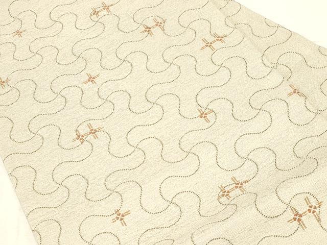 平和屋着物●九寸名古屋帯 幾何学文様 正絹 逸品 CABC8418dy