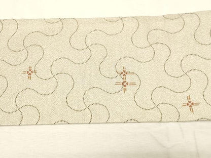 平和屋着物●九寸名古屋帯 幾何学文様 正絹 逸品 CABC8418dy