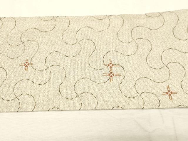 平和屋着物●九寸名古屋帯 幾何学文様 正絹 逸品 CABC8418dy