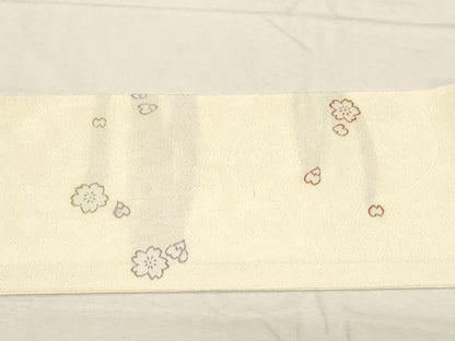 平和屋着物●九寸名古屋帯 舞花文 金糸 正絹 逸品 CABC8422dy