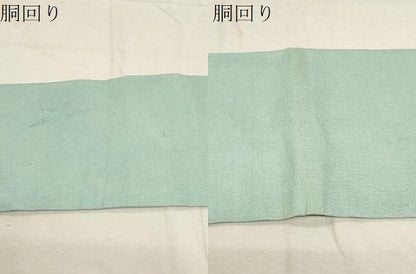 平和屋着物●九寸名古屋帯 紬地 型染め 流水草花文 正絹 逸品 CABC8431dy