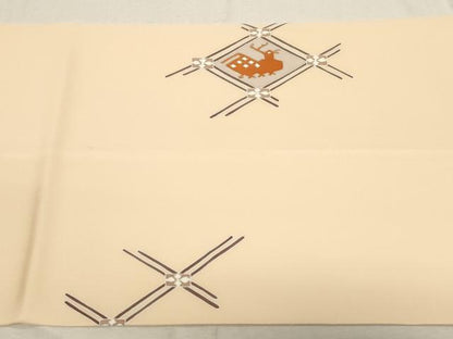 平和屋着物●塩瀬 九寸開き名古屋帯 有栖川 金彩 正絹 逸品 CABC8443dy