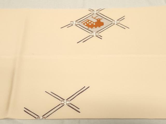 平和屋着物●塩瀬 九寸開き名古屋帯 有栖川 金彩 正絹 逸品 CABC8443dy