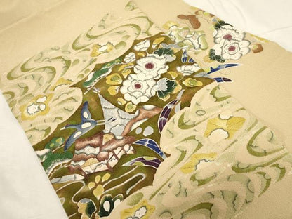 平和屋着物●九寸名古屋帯 辻が花 鬼しぼ縮緬 逸品 CABC8445dy