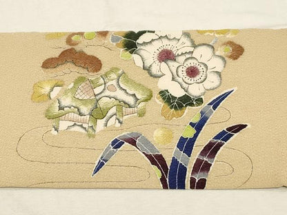 平和屋着物●九寸名古屋帯 辻が花 鬼しぼ縮緬 逸品 CABC8445dy