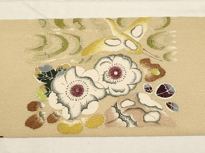 平和屋着物●九寸名古屋帯 辻が花 鬼しぼ縮緬 逸品 CABC8445dy