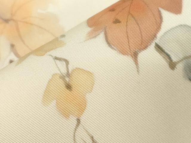 平和屋着物●塩瀬 九寸名古屋帯 作家物 手描き 葡萄蔦の葉文 金彩 正絹 逸品 CABC8450dy