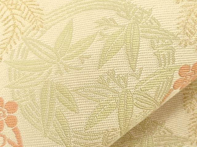 平和屋着物●西陣最高峰・北尾織物匠 九寸名古屋帯 しづはた 松竹梅 金糸 三越扱い 正絹 逸品 CABC8451dy