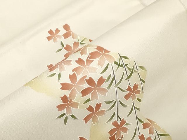 平和屋着物●九寸名古屋帯 草花文 正絹 逸品 CABC8455dy