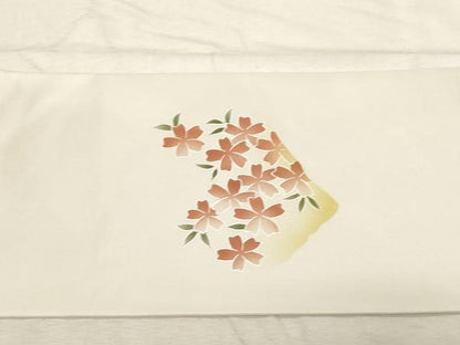 平和屋着物●九寸名古屋帯 草花文 正絹 逸品 CABC8455dy