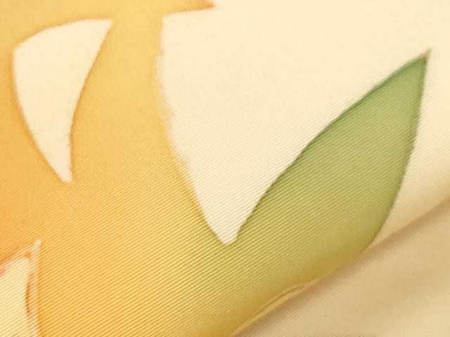 平和屋着物●塩瀬 九寸名古屋帯 作家物 ろうけつ染め カトレア 正絹 逸品 CABC8456dy