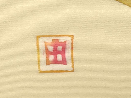 平和屋着物●塩瀬 九寸名古屋帯 作家物 ろうけつ染め カトレア 正絹 逸品 CABC8456dy